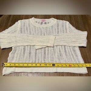 Pink Lily Cream Textured Sweater